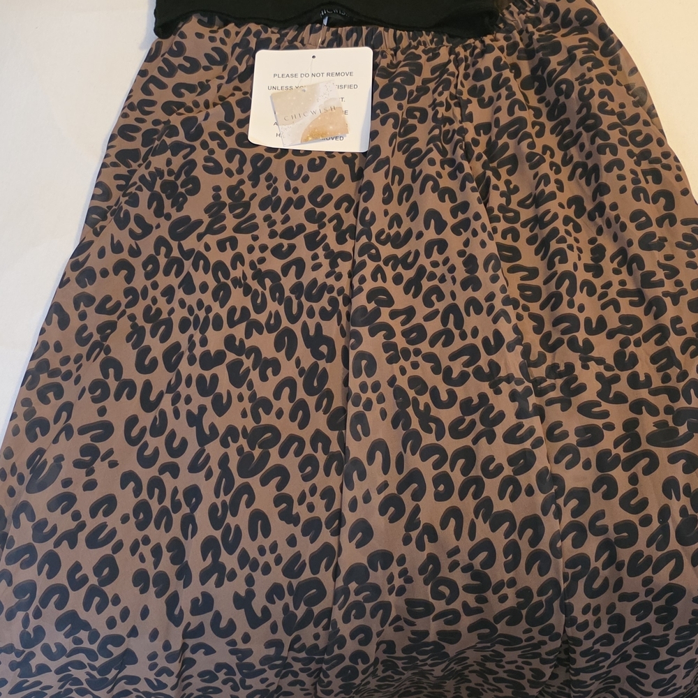 Chicwish Leopard Print Maxi Skirt - Brown and Black
